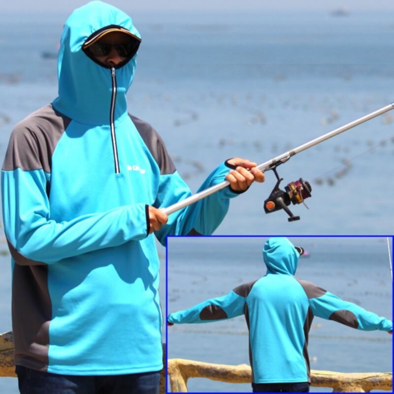 Printed Zipper Breathable Sunscreen Fishing Clothing